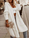 Cardigan Collar Hooded Long Yarn Loose Sweaters Coat Letter Casual Knitted Cardigan