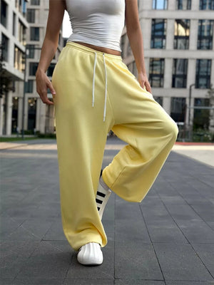 Liber Women's autumn loose lace-up straight pants