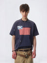 Stripes Punk Splashing Ink Leisure Loose-fit T-shirts