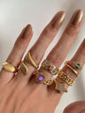 Star-studded Exaggerated Open Ring Set