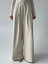 High-waisted, Pleated, Slimming Wide-leg Trousers For Work