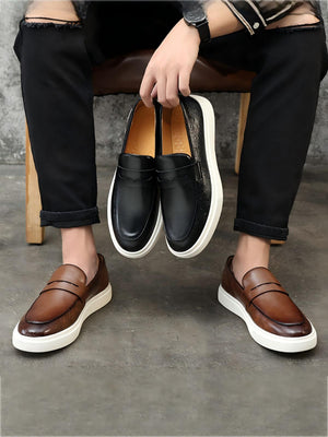Ostrich Embossed Loafers