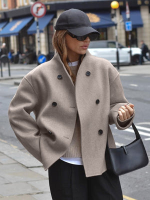 Double-Breasted Short Pea Coat