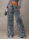 Drawstring Slimming Stretch Straight Leg Trousers