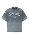 Ins Embroidery Washed Denim T-shirt