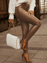 PU Leather High-waisted Hip-hugging Zipper Pants