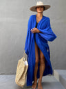 Loose-fitting Long Cardigan For Beach, Sun Protection, Beach Vacation, Bikini Cover-up, Swimwear Outerwear
