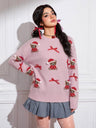 Christmas Little Bear Bow Crew Neck Headgear Sweaters