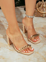 Women's High-heeled Sandals With Metal Chain