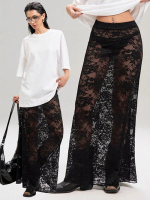 Lace High Waist Perspective Fashion Skirts