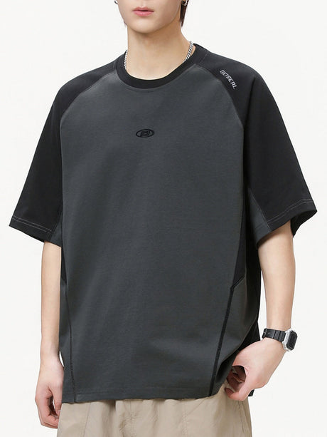 Color-blocked Patchwork Embroidery T-shirts