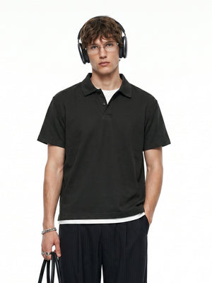 Layered-look Patchwork Business Polo Shirt