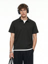 Layered-look Patchwork Business Polo Shirt