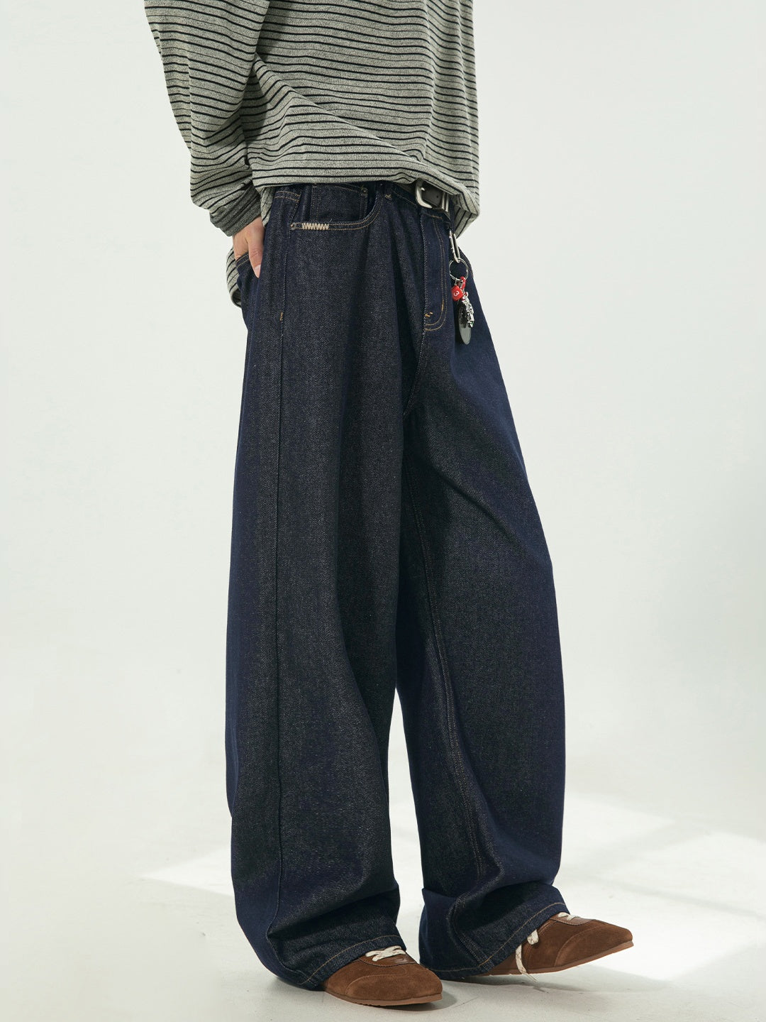 Retro Color-blocked Loose-fit Straight-fit Jeans