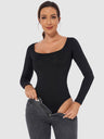 Slim Fit U-neck Long Sleeve Slimming Bodysuit
