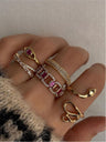 Diamond-encrusted Snake Ring Set