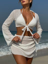 Beach Vacation Style Two-piece Swimsuit Four-piece Set