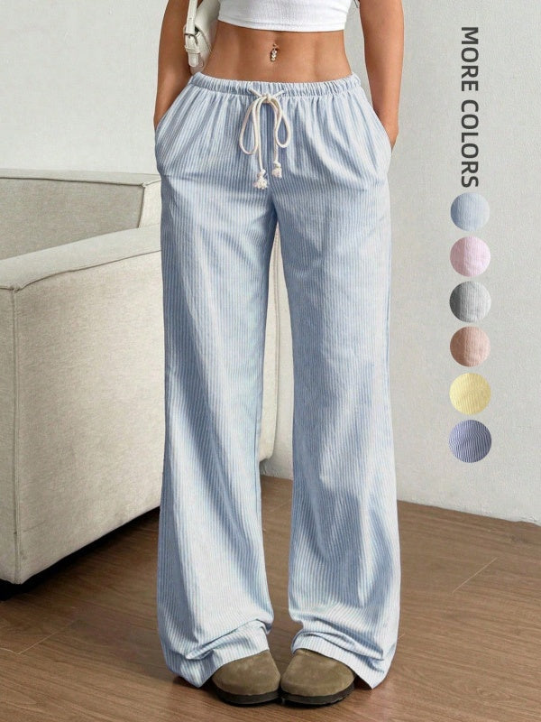Striped Casual Wide-Leg Pants