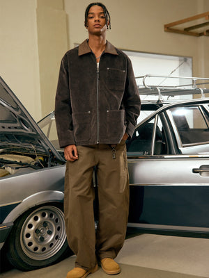 Liber Autumn Men's None Solid Color Cargo Trousers