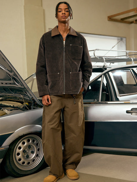 Liber Autumn Men's None Solid Color Cargo Trousers