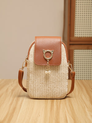 Vacation Straw Patchwork Crossbody Bag