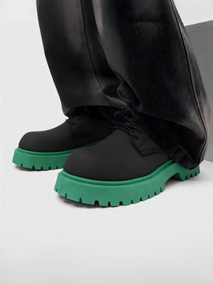 Chaussures Derby à semelle verte et color-block