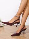 Pointed-toe Open-back High Heels