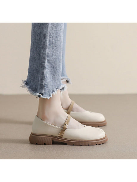 Liber Spring and Autumn Colorblock Women's Mary Jane Shoes