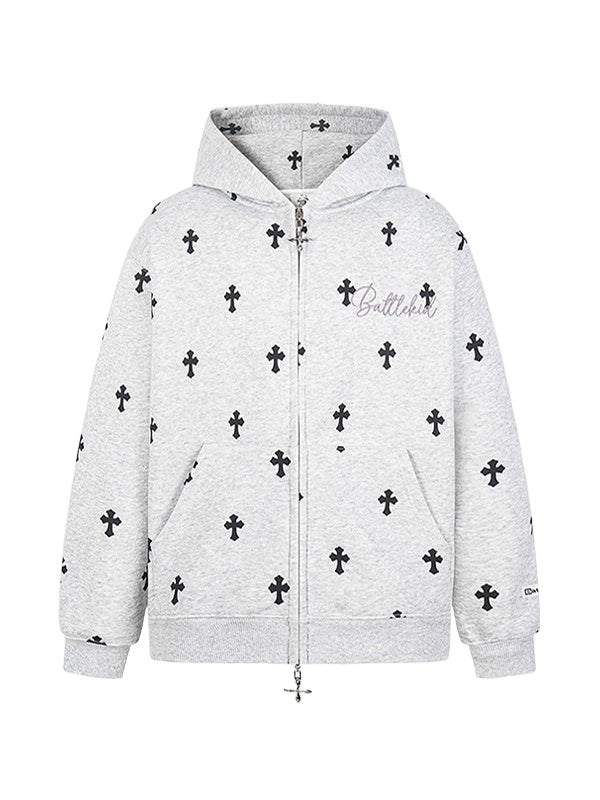 Gothic Alphabet Cross Full Print Hoodies