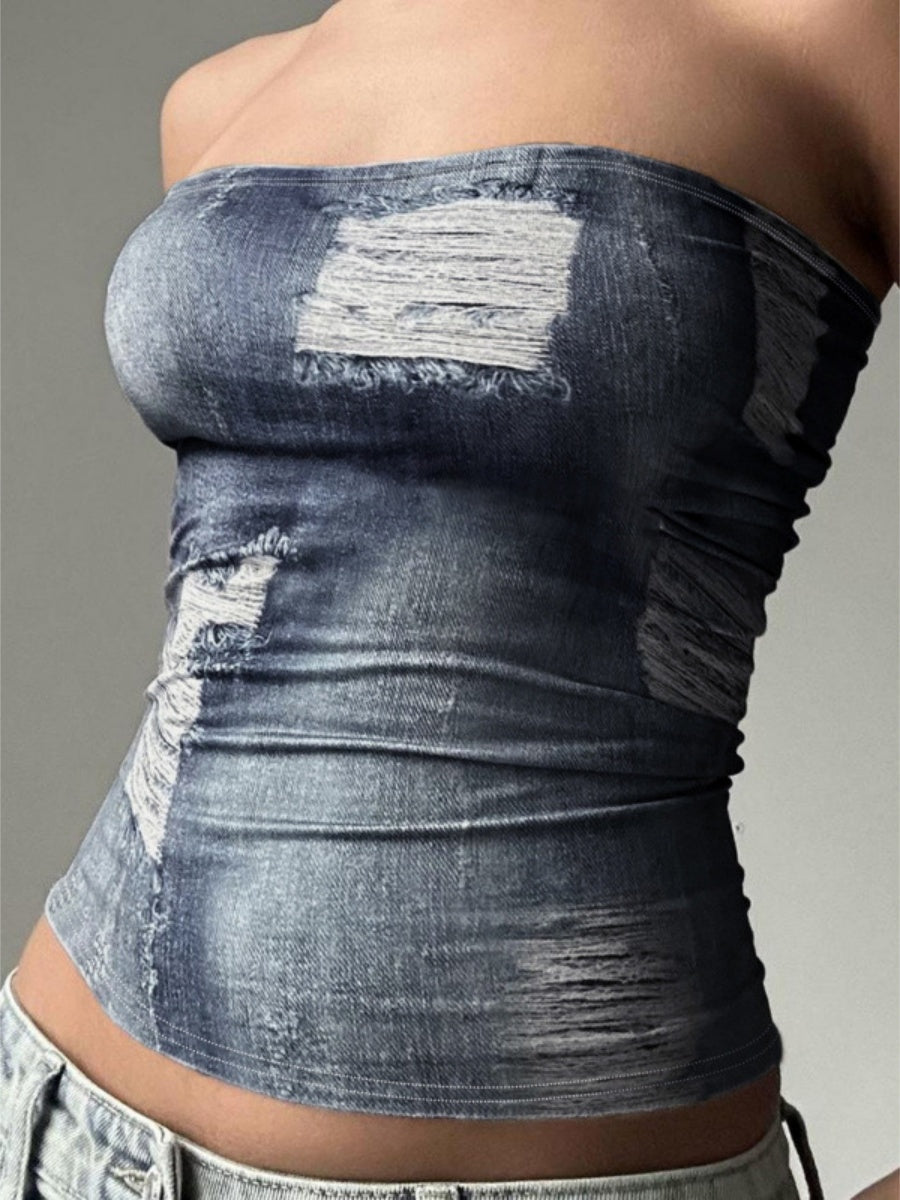 Liber Summer Women's Navel Printed Tank tops&Camis
