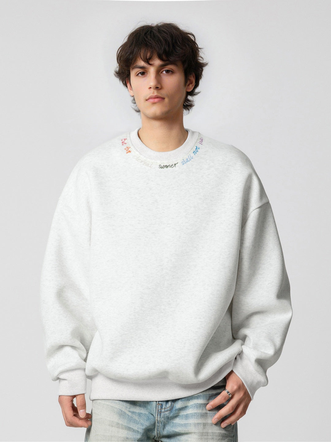 Liber Autumn Men's Embroidered Pattern Letter Sweatshirts