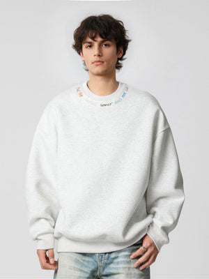 Liber Autumn Men's Embroidered Pattern Letter Sweatshirts