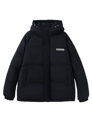 Doudoune thermique ample à col montant et bordure en sangle