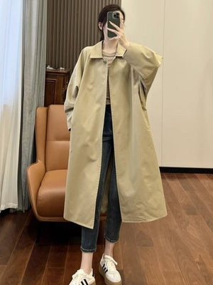 Batwing Sleeves Long Trench Coats
