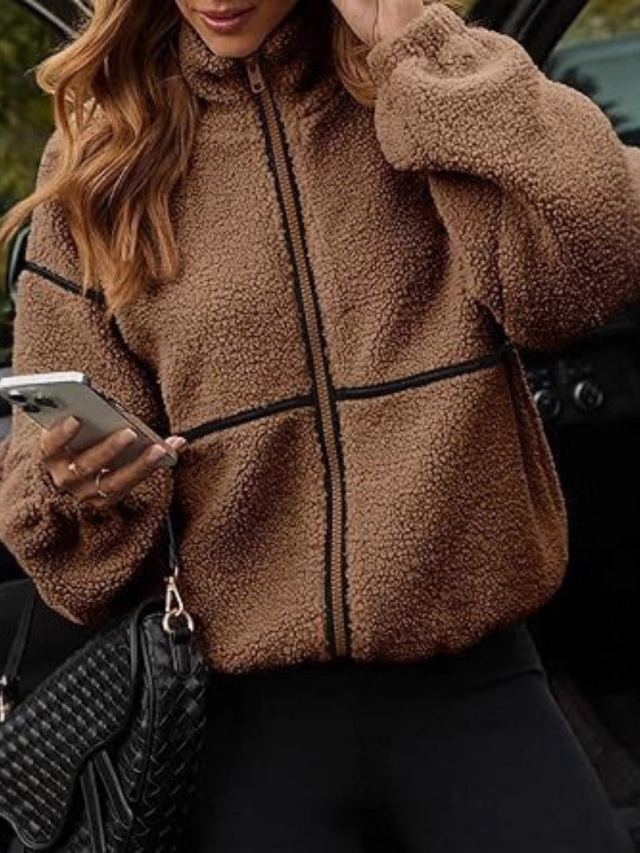 Plush Zipper Sweatshirt Jacket