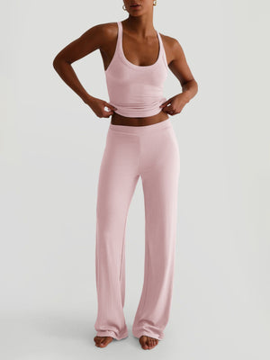 Tank Top Bodycon Trousers Exercise Yoga 2-piece Sets