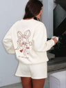 Valentine's Day Elements Long-sleeved Bow Print Sweatshirts
