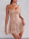 Rhinestone-studded Semi-transparent Camisoles Mini&Short Dresses