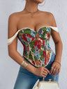 Jacquard Bandeau Top Tie Fish Bones Strapless Bra