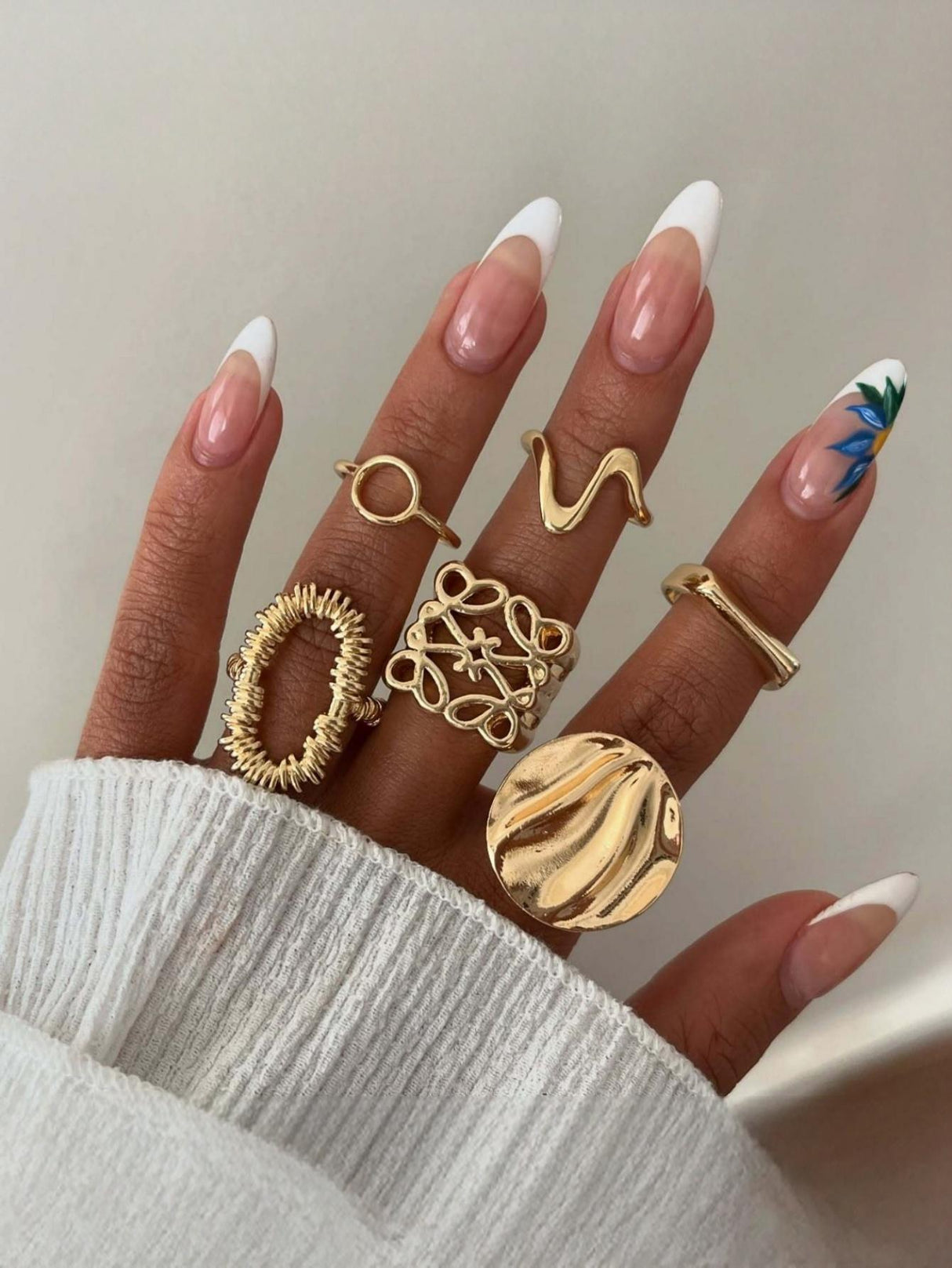 Geometric Openwork Ring Set