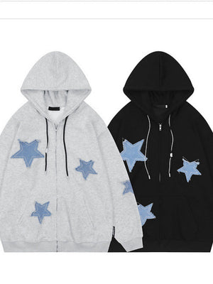 Liber Autumn Women's Zipper Geometric Patterns Sweatshirts&Hoodies
