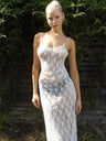 Lace See-through Suspender Long Dress