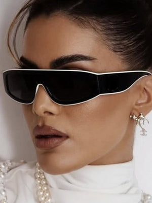 Lunettes de soleil élégantes à blocs de couleur