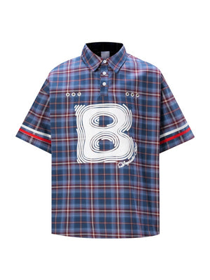 Retro Plaid Printed Polo Shirts