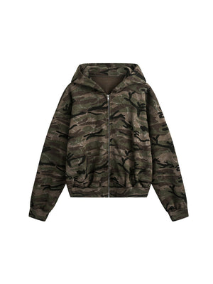 Street Camouflage Cardigan Zipper Hoodies