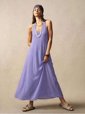 Loose-fitting Long Dress With A Tank Top Beach Vacation Style