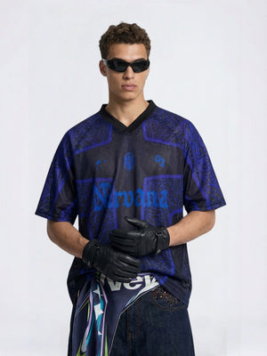Printed Hollow Out Jersey T-shirts