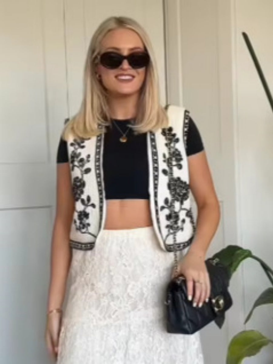 Liber European and American style Women's Embroidered Pattern Vests