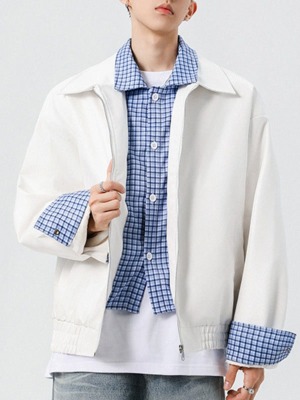 Fake Two Pieces Splicing Loose Lapel Jackets