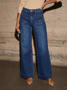 Slimming Wide Leg High Waist Straight Old Jeans